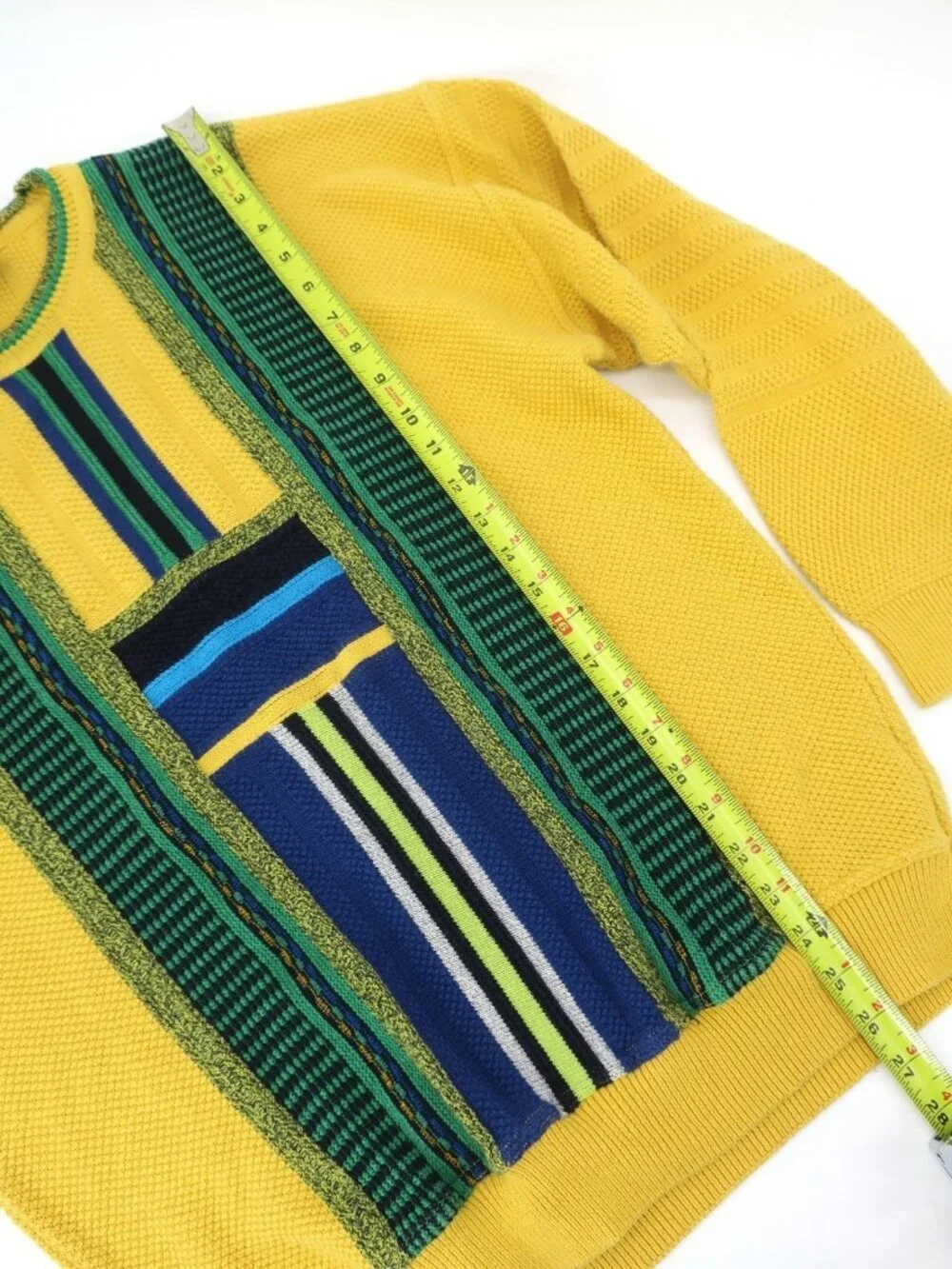 Vintage 90s BAFFO Italy Knit Sweater Men's Large Coogi Style Abstract Textured